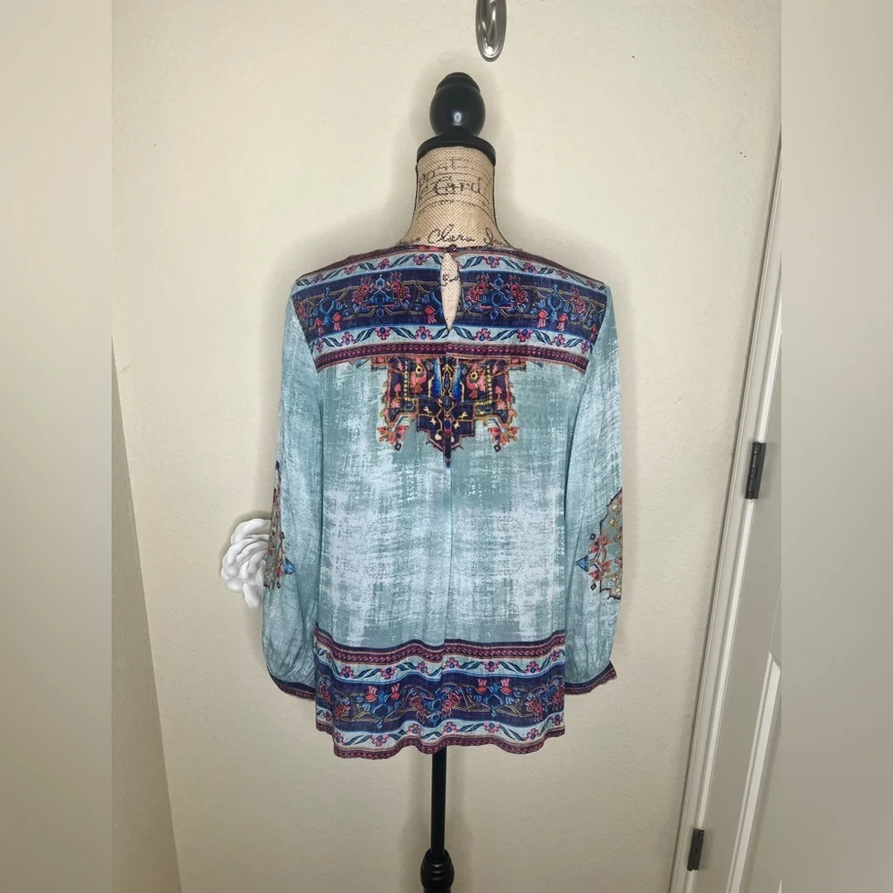 NTM: Anthropologie Vineet Bahl Prudence Blouse with Embroidery & Multicolor Sz M